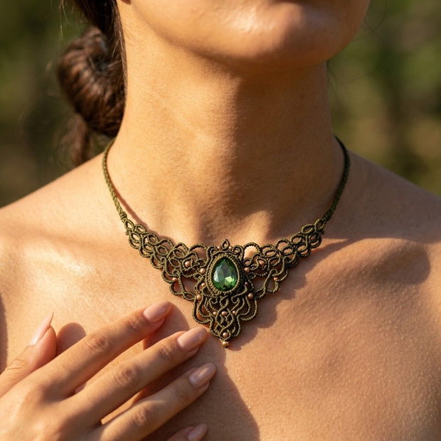 Colier Verde Elegant Medieval Princess Swarovski