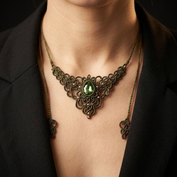 Colier Verde Elegant Medieval Princess Swarovski