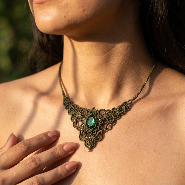 Colier Verde Elegant Medieval Princess Swarovski