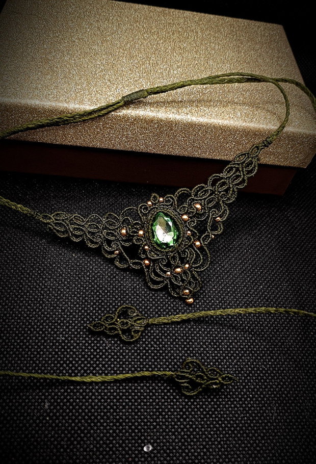 Colier Verde Elegant Medieval Princess Swarovski