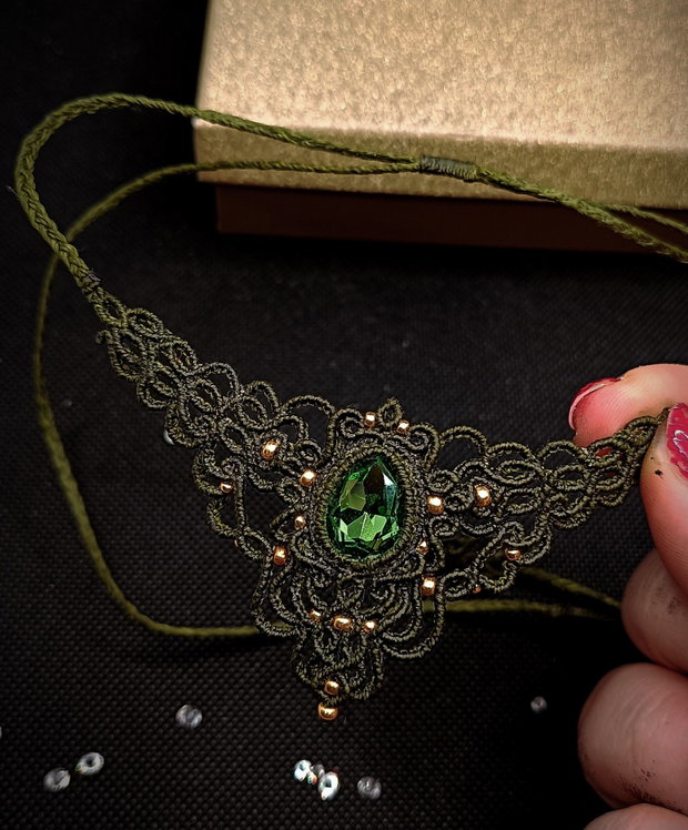 Colier Verde Elegant Medieval Princess Swarovski
