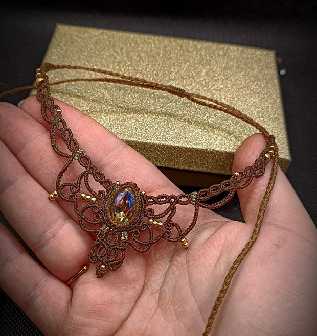 Colier Princess Vintage Micromacrame Cristal Swarovski