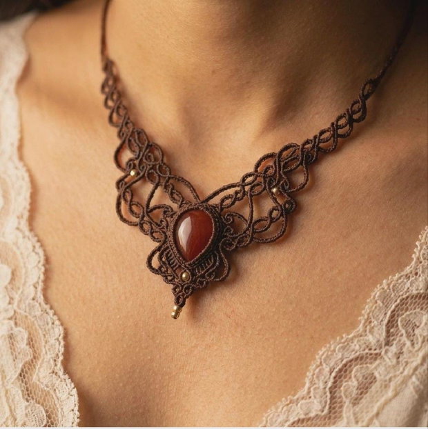 Colier Maro Micromacrame cu Agata