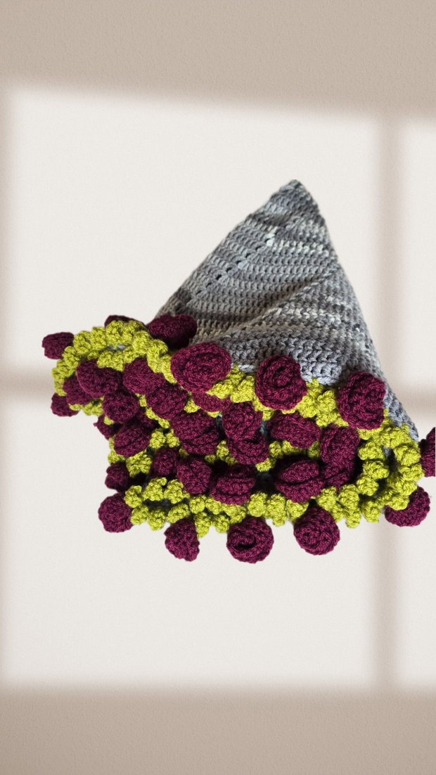 Pătură croșetată Buchet de Trandafiri
