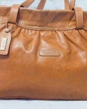 Geantă I Santi Milano,piele naturală maro coniac