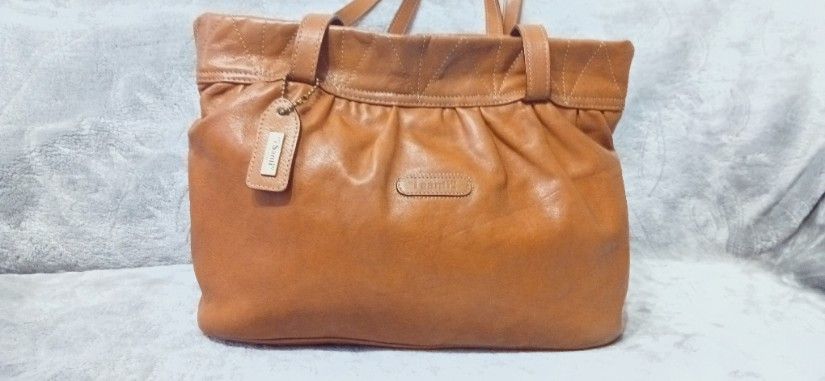 Geantă I Santi Milano,piele naturală maro coniac