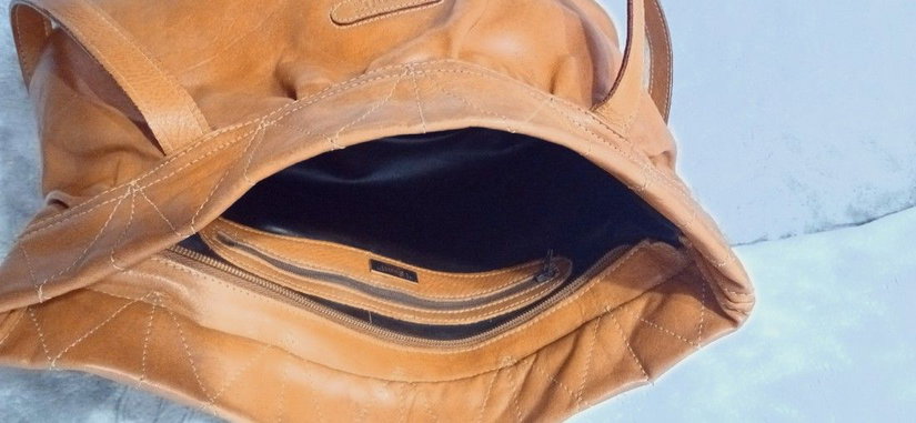 Geantă I Santi Milano,piele naturală maro coniac