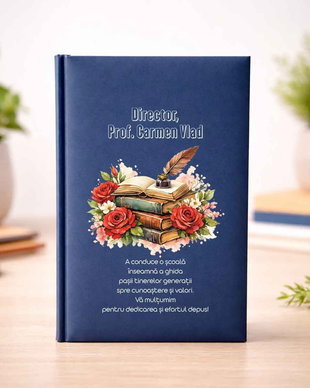 Cadou personalizat pentru director  Agendă elegantă cu mesaj