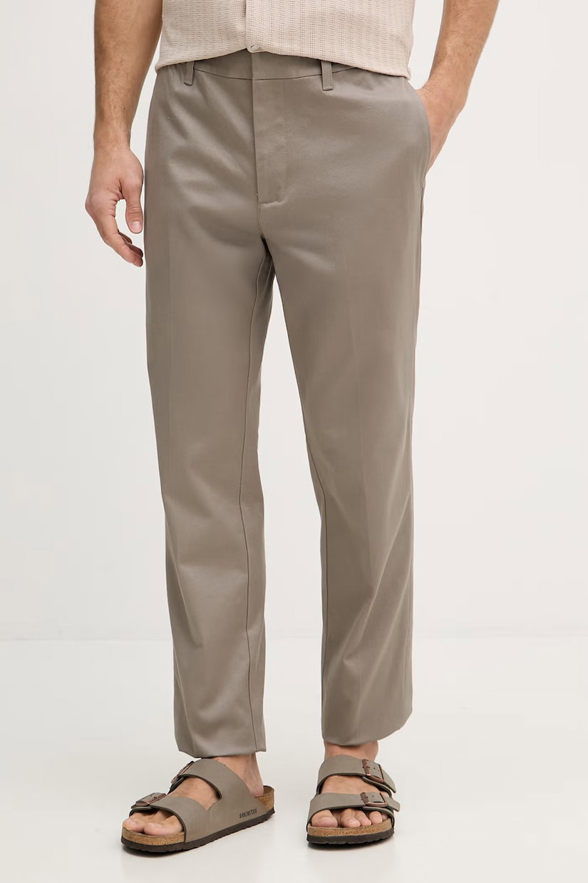 Emporio Armani pantaloni regular bărbați din bumbac cu elastan