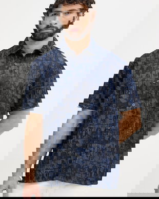 Armani Exchange cămașă pentru bărbați, din denim