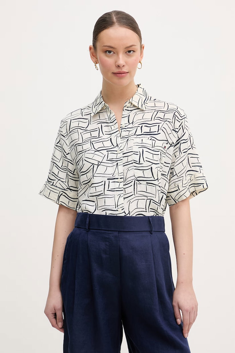 Tommy Hilfiger cămașă pentru femei, din in