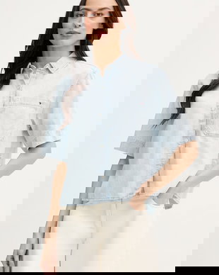 Tommy Hilfiger cămașă pentru femei, din denim