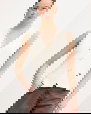 Tommy Hilfiger vestă pentru femei, din bumbac