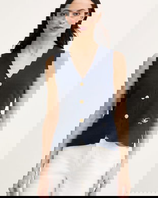 Tommy Hilfiger vestă pentru femei, din bumbac