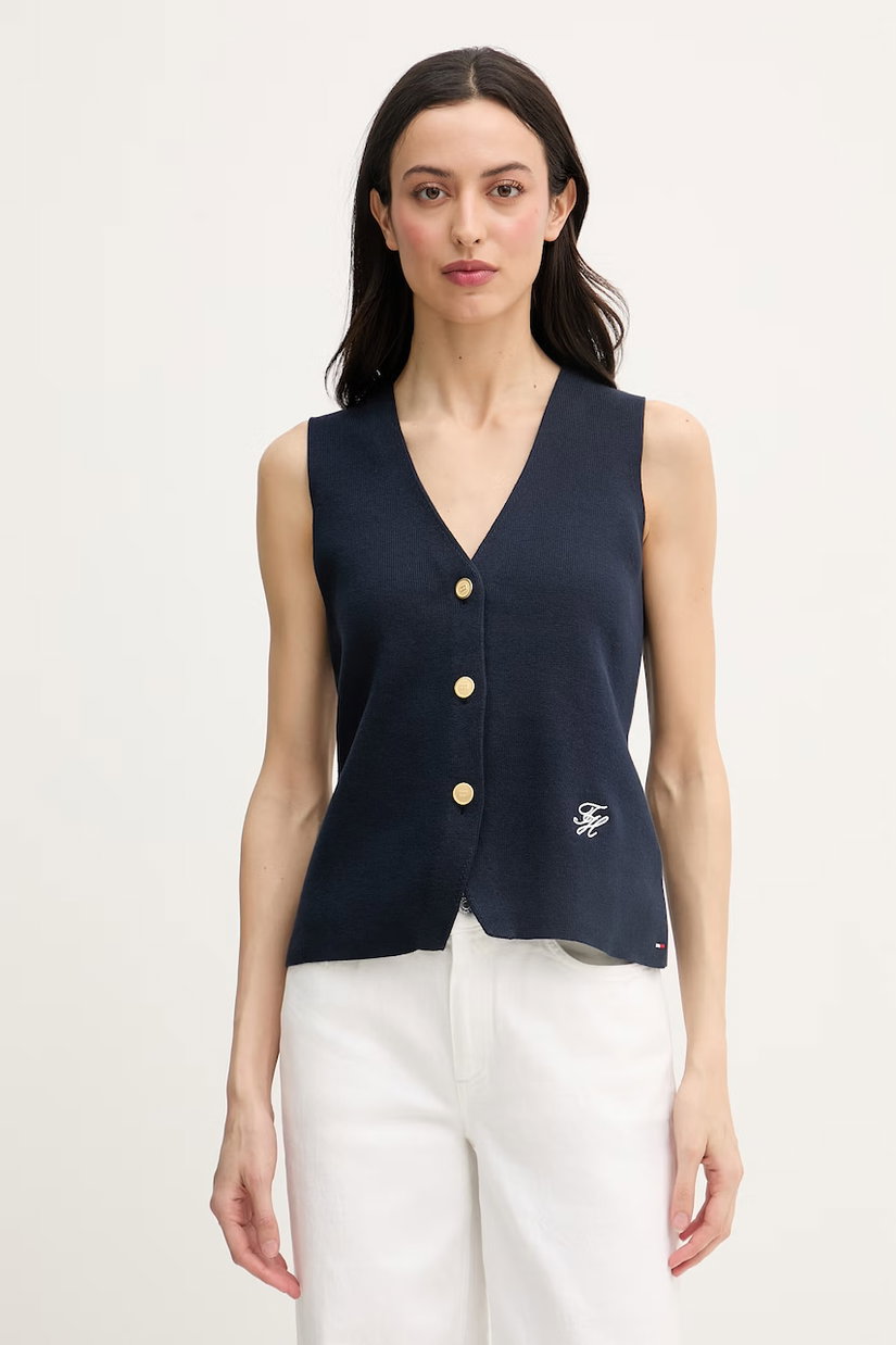 Tommy Hilfiger vestă pentru femei, din bumbac