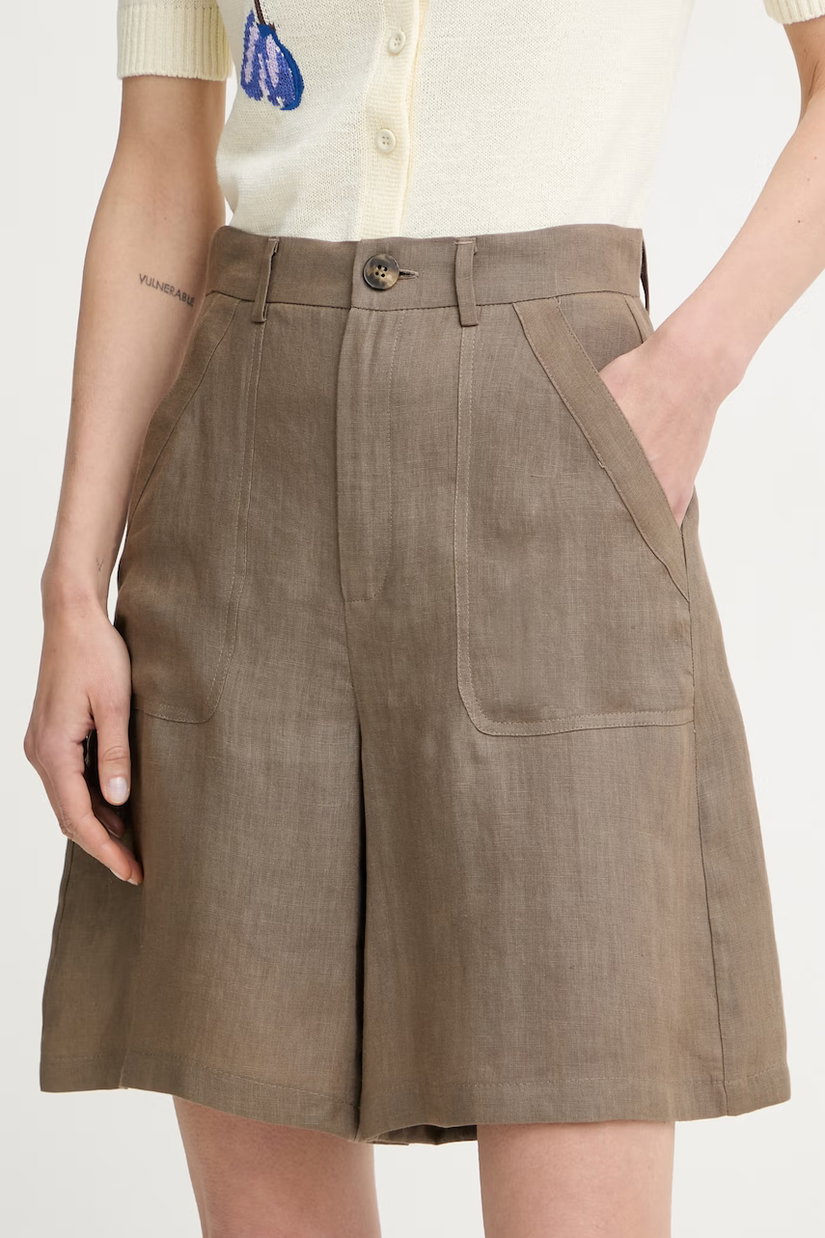 Marella pantaloni scurți pentru femei, din in Emme by Marella