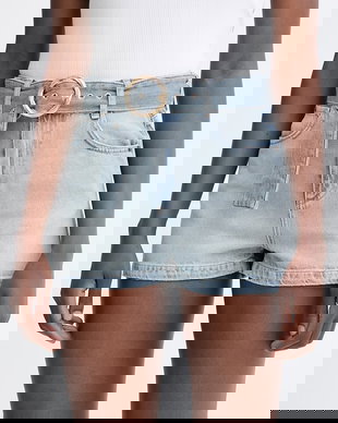 Twinset pantaloni scurți pentru femei, din denim