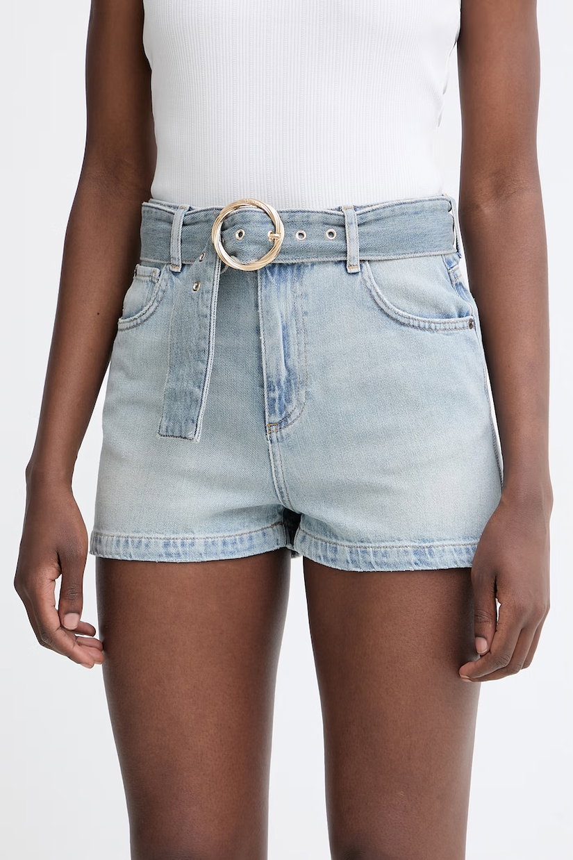 Twinset pantaloni scurți pentru femei, din denim