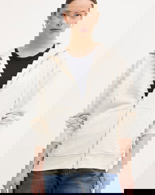 Calvin Klein Jeans hanorac cu fermoar și glugă pentru femei, din bumbac