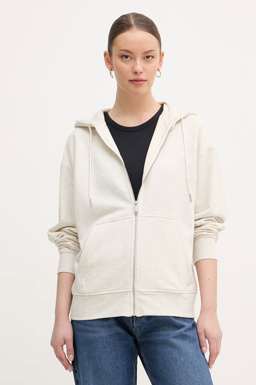 Calvin Klein Jeans hanorac cu fermoar și glugă pentru femei, din bumbac