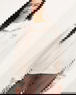 Tommy Hilfiger hanorac cu fermoar pentru femei, din bumbac