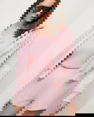 BIZUU hanorac cu fermoar și glugă pentru femei, din bumbac CIANA