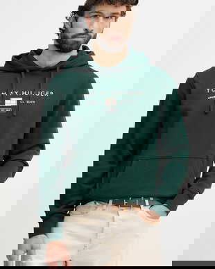 Tommy Hilfiger hanorac cu glugă pentru bărbați, din bumbac