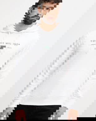 Tommy Hilfiger hanorac cu glugă pentru bărbați, din bumbac