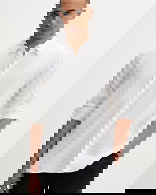 Calvin Klein cămașă pentru bărbați, din in