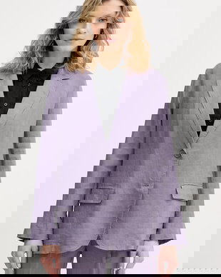 United Colors of Benetton sacou cu un singur rând de nasturi pentru femei, din in