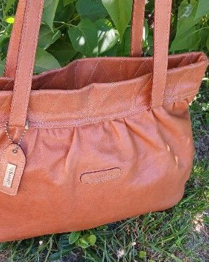 Geantă I Santi Milano,piele naturală maro coniac