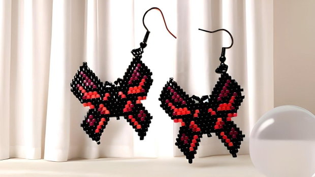 Cercei Handmade Fluture Nocturn Miyuki Delica