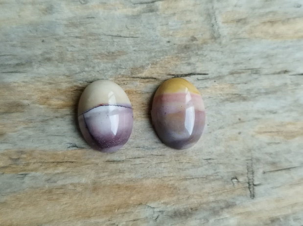 Cabochon jasp mookaite, 16x12 mm (2 buc)