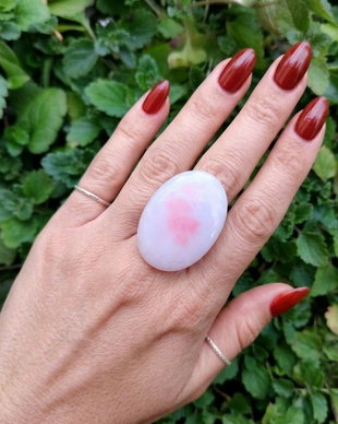 Inel Statement Opal Roz si argint 925 - Delicatete Eterata si Liniste | IN1266