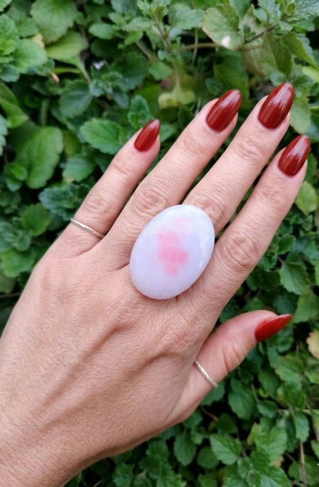 Inel Statement Opal Roz si argint 925 - Delicatete Eterata si Liniste | IN1266
