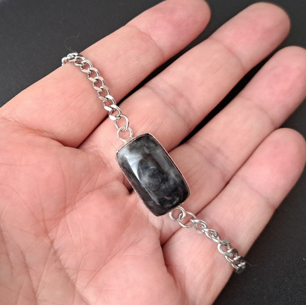 Bratara indigo gabbro, otel inoxidabil non tarnish