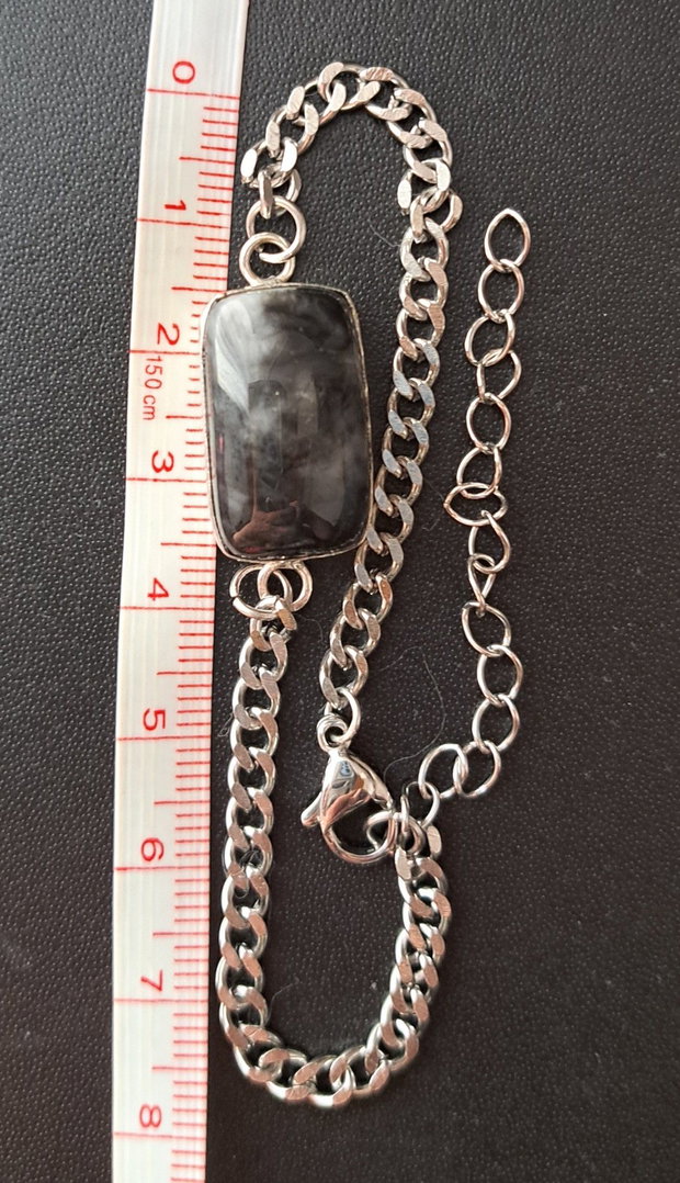 Bratara indigo gabbro, otel inoxidabil non tarnish