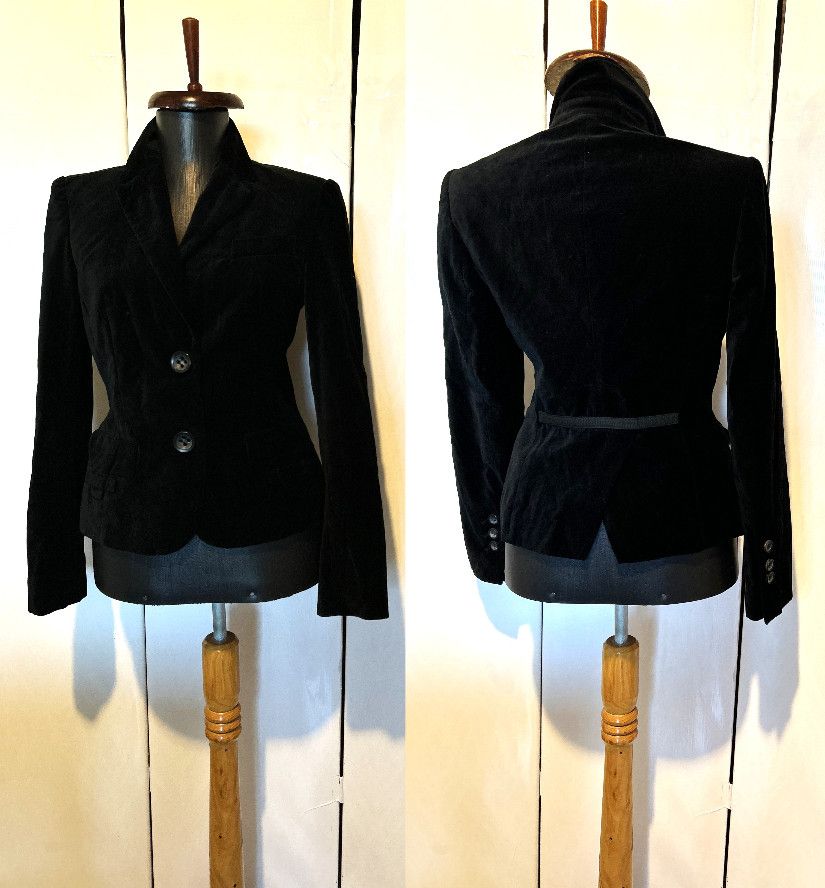 BREUINGER Sacou catifea neagră bumbac