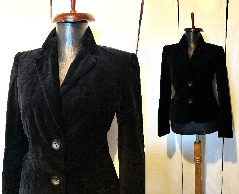 BREUINGER Sacou catifea neagră bumbac