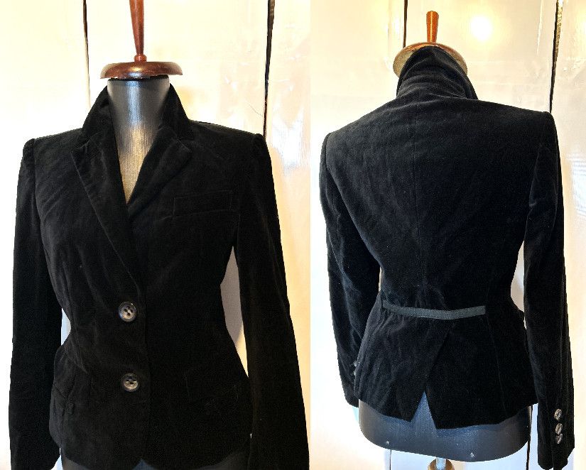 BREUINGER Sacou catifea neagră bumbac