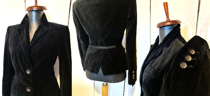 BREUINGER Sacou catifea neagră bumbac