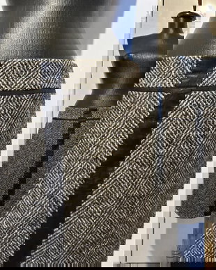 Fustă stofă lână și piele naturală MaxMara