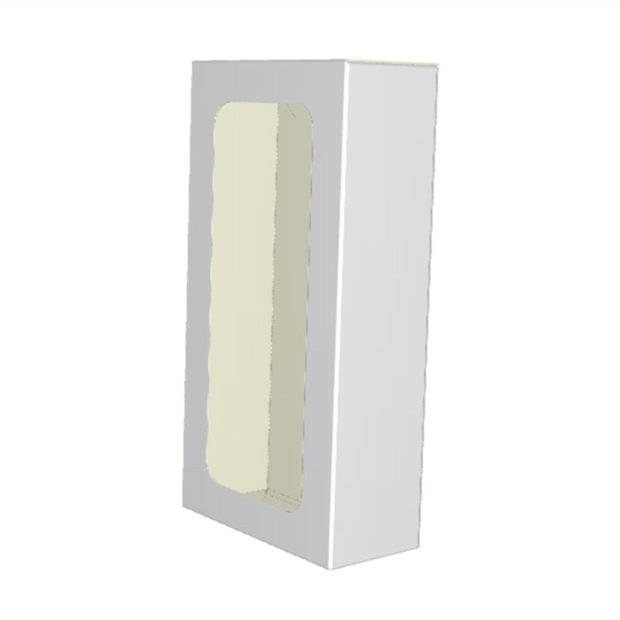 Cutie cadou albă cu fereastră Girafă 10x5x2,5 cm | ambalaj pentru bijuterii, lumânări, mărturii