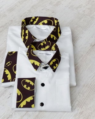 Camasi Tata Fiu Albe cu Batman