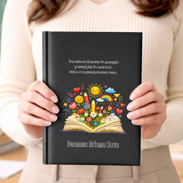 Agendă Personalizată pentru Învățătoare Cadou cu Nume și Mesaj