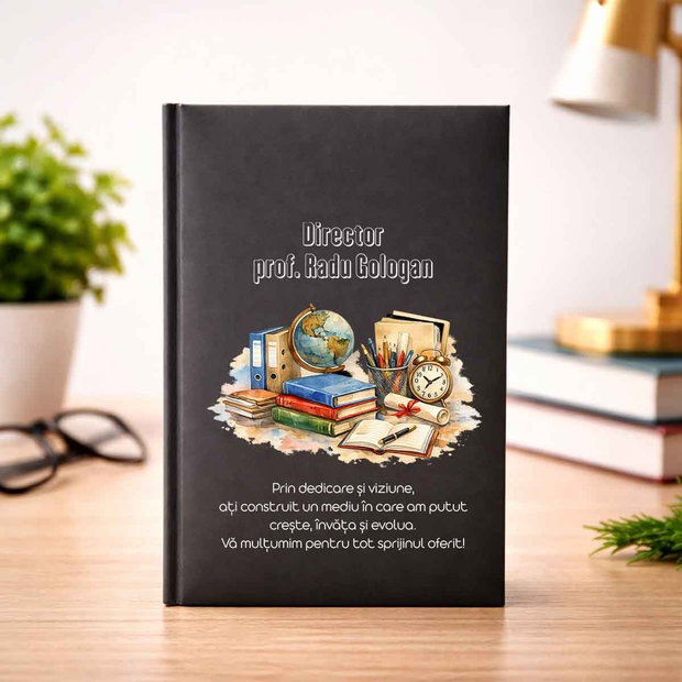 Agendă Personalizată pentru Director | Cadou cu Nume și Mesaj