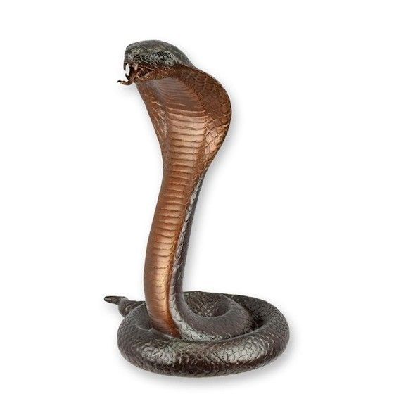Cobra maro-statueta din bronz cu soclu marmura