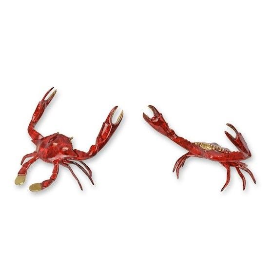 Crab-statueta thailandeza din bronz