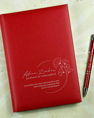 Set Elegant Agendă și Pix Personalizat  Cadou pentru Profesori