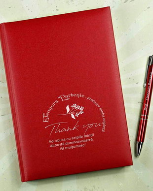 Set Elegant Personalizat Agendă și Pix  Cadou pentru Profesori